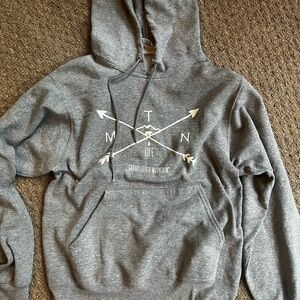 Jerzees Heather Gray Graphic Hoodie